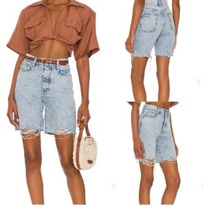 NWT Lovers + Friends Devon High Rise 90’s Cut Off Button Fly Shorts Size 26
